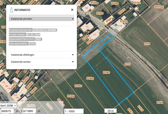 Verpachte landbouwgrond van 28a 81ca
