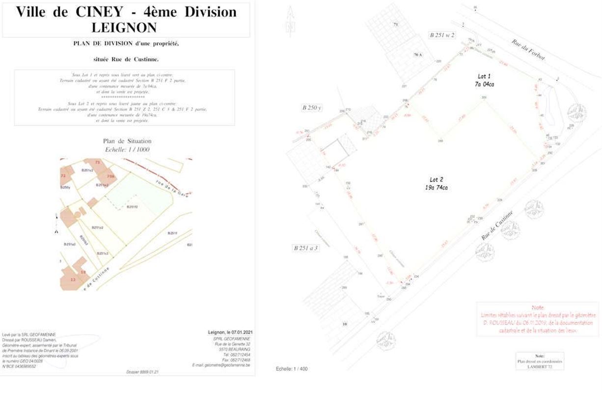 A 3 km de Ciney - Terrain à bâtir pour promotion 6 maisons