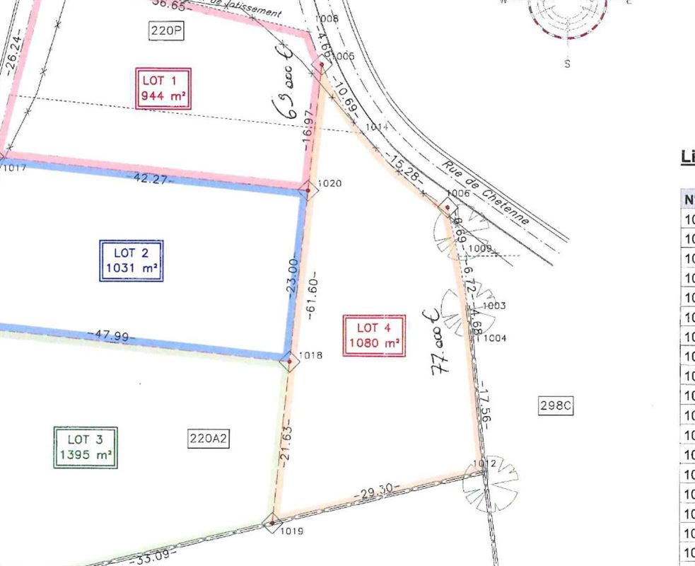 Terrain dans une rue calme de 10ares 80centiares sur les hauteurs de Rendeux