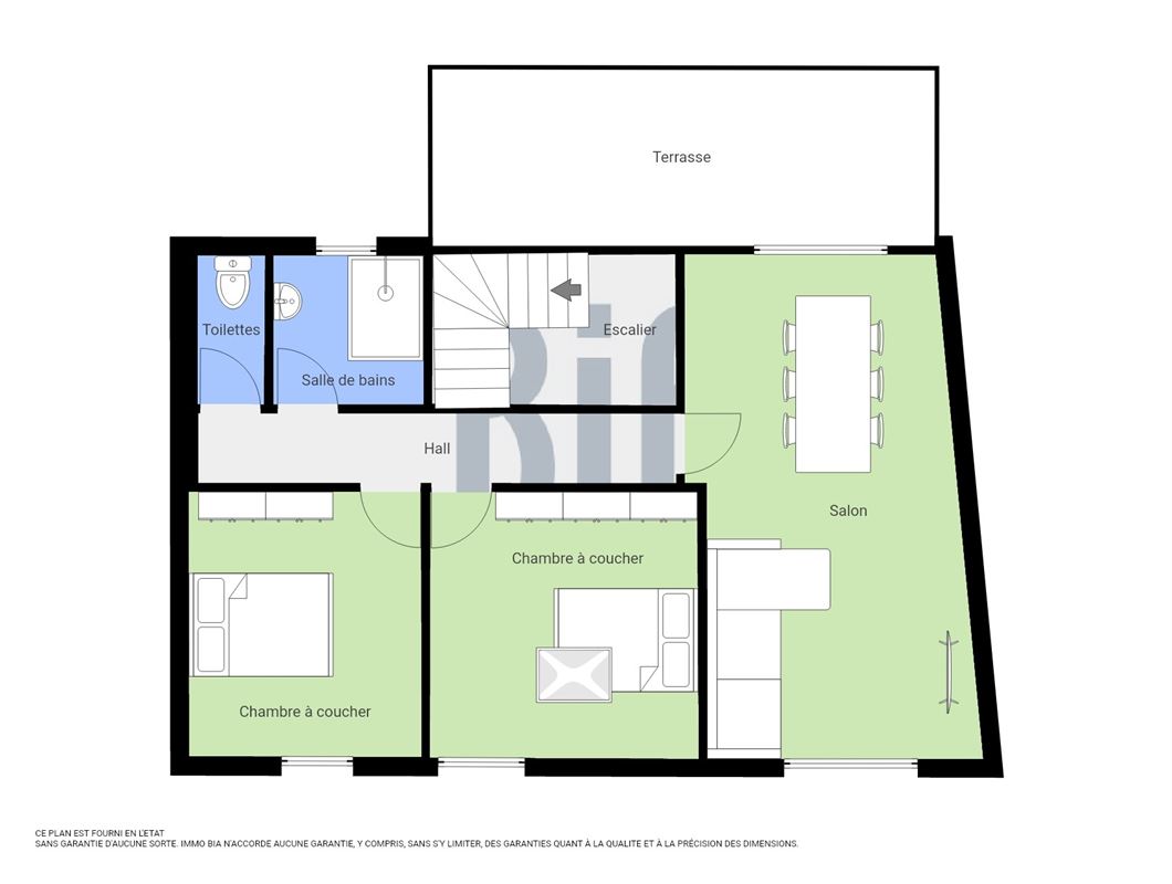 2 slaapkamer huis te Ny