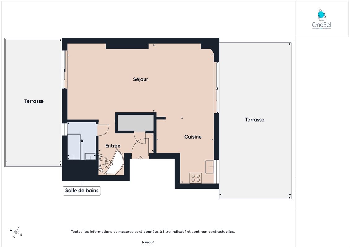Superbe duplex penthouse: 2 terrasses et 2 caves