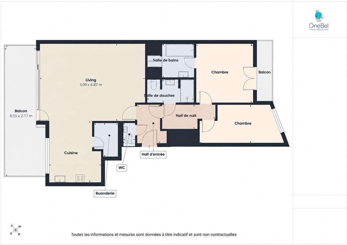 Calevout - 2 bedr.+ 2 bathr. + terrace + parking + basement