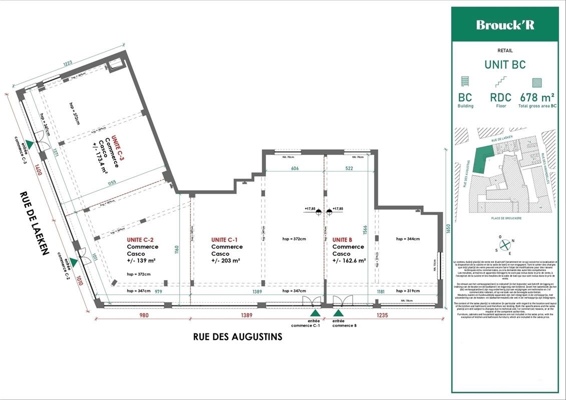 Centre-ville – Commerce de 176 m2 à louer - Projet Brouck'R
