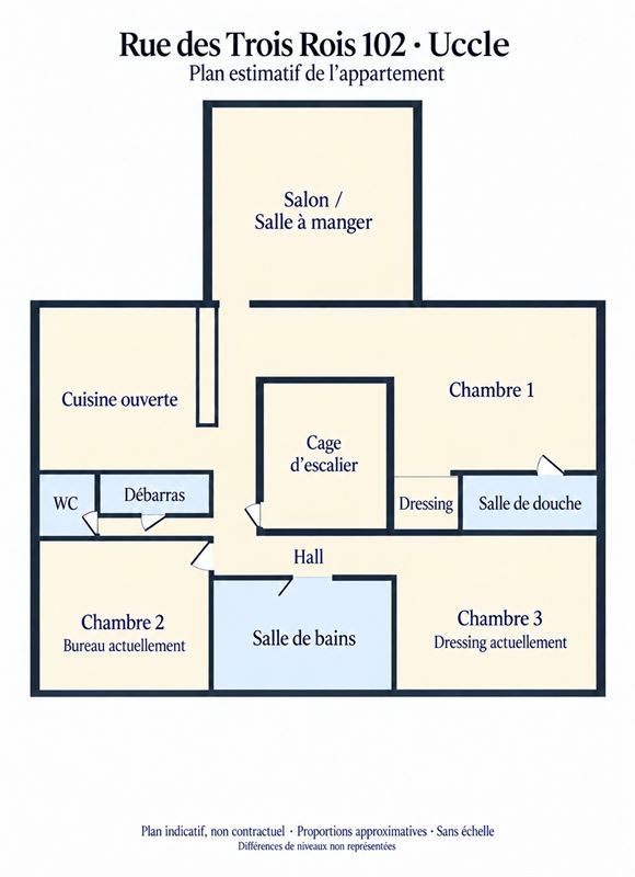 Appartement rénové de caractère, 3 chambres, au calme et dans la verdure