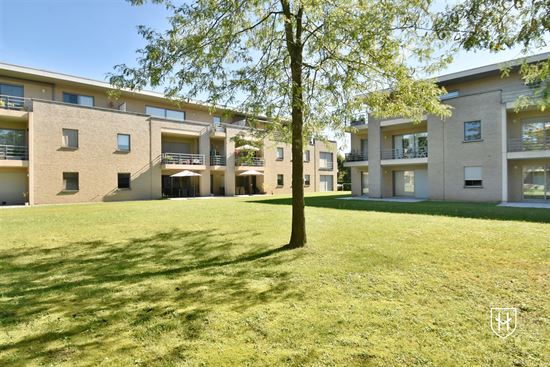 Modern gelijkvloers appartement met terras grenzend aan gemeenschappelijke tuin vlakbij het centrum van Maasmechelen