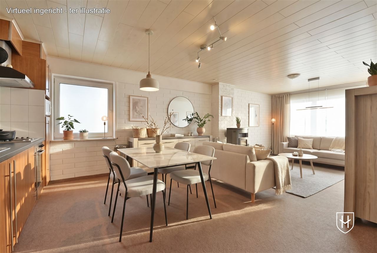Gelijkvloers-appartement van 101 m2 met 1 slaapkamer en een inpandige garage, pittoresk gelegen in Lanaye langs de Maas, en net over de grens bij Maastricht