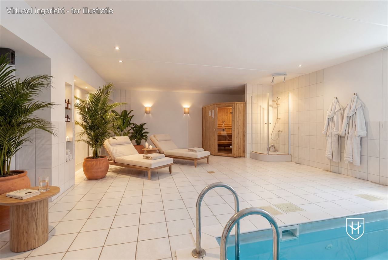 Architecturale villa met riante garage voor 10 wagens en binnenzwembad, op een schitterend perceel van 28a 89ca, prominent gelegen in vermaarde villawijk te Maasmechelen