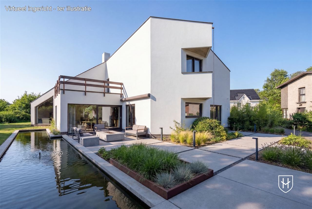 Modernistische architectenwoning op een royaal zonnig perceel op een residentiële zichtlocatie te Mol