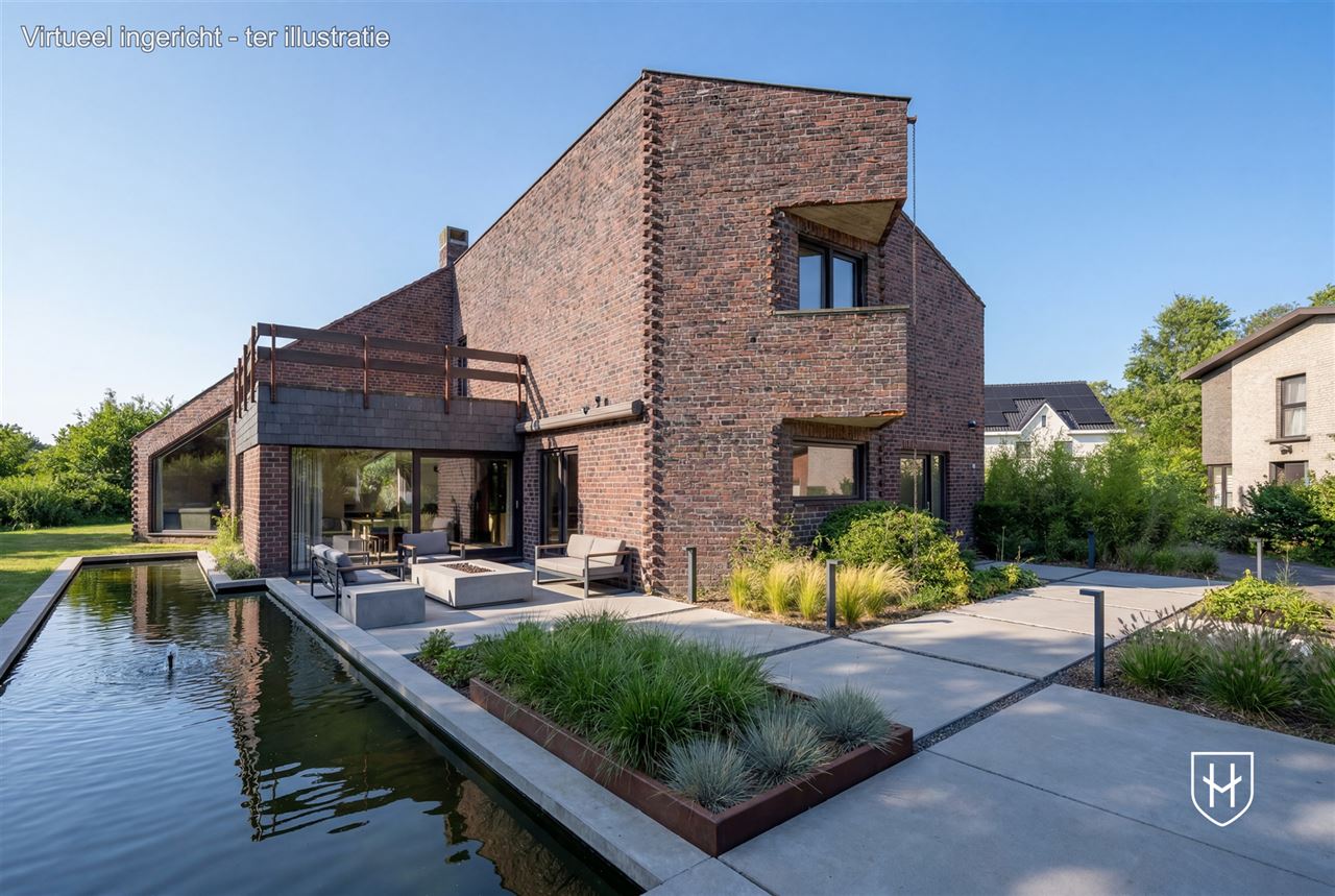 Modernistische architectenwoning op een royaal zonnig perceel op een residentiële zichtlocatie te Mol