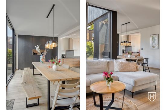 Charmante maison avec une extension aux lignes épurées, des panneaux solaires et un garage indépendant, située sur un beau terrain de 9 ares 88 centiares, en plein cœur du centre-village animé de la très appréciée commune de Lanaken-Gellik.