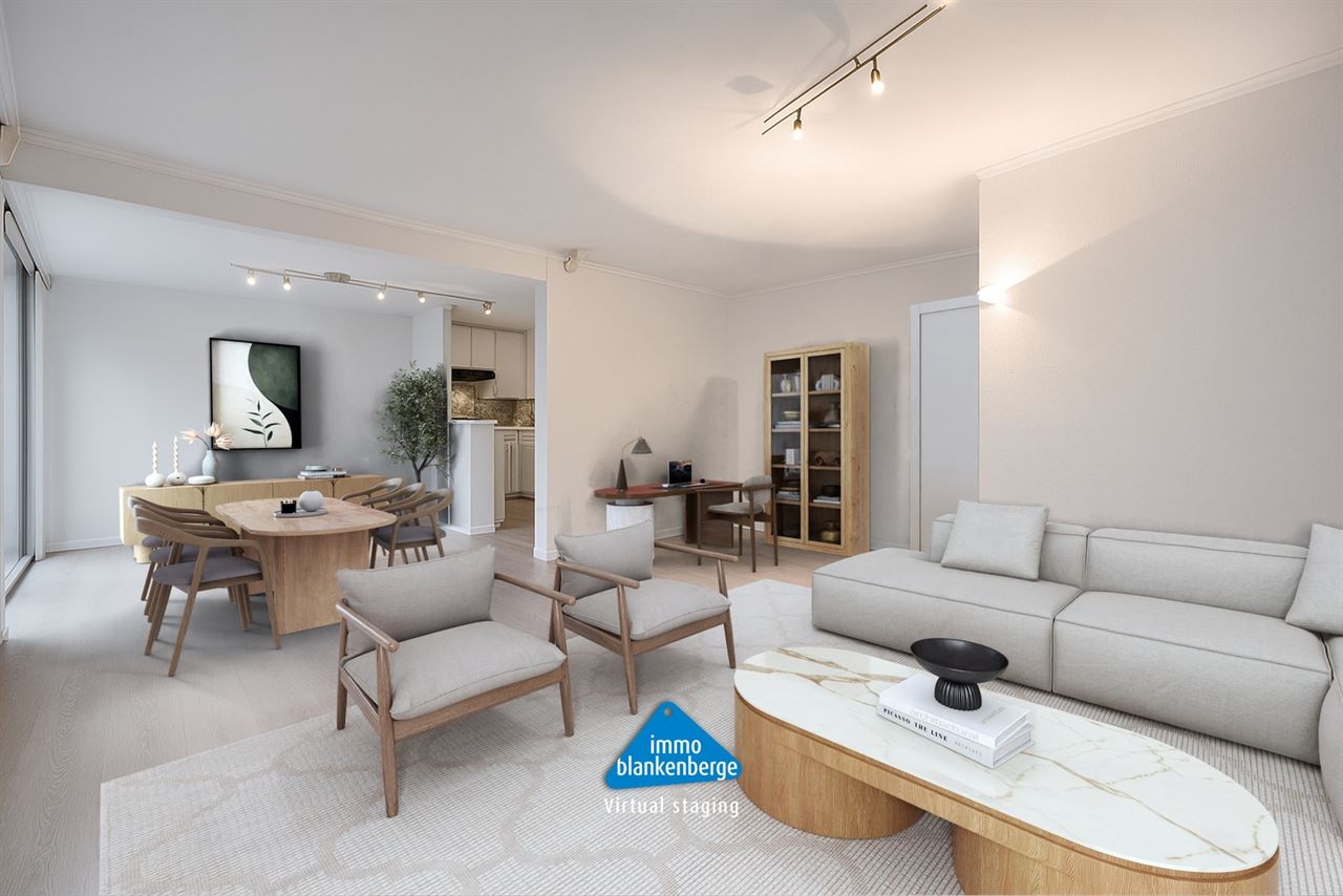 Lichtrijk hoekappartement met een zuidgericht terras (+/- 20m²) in het centrum van Blankenberge