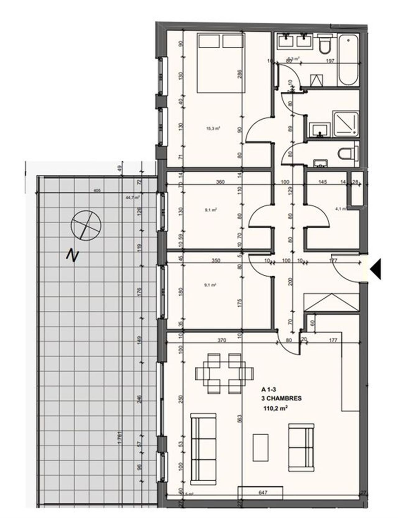 Appartement 3 chambres avec magnifique terrasse ! PEB A+