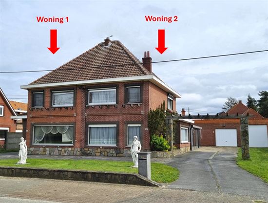 Twee woningen met elk aparte keuken, badkamer, 2 tot 3 slaapkamers en zeer grote garage.