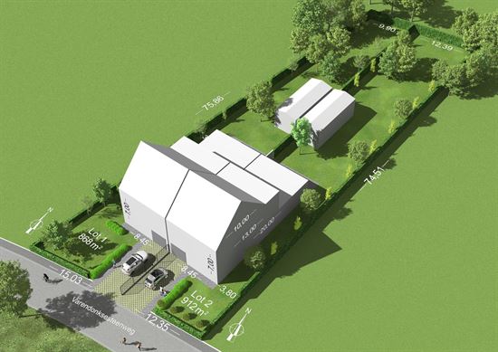2 bouwloten voor halfopen bebouwing op rustige ligging