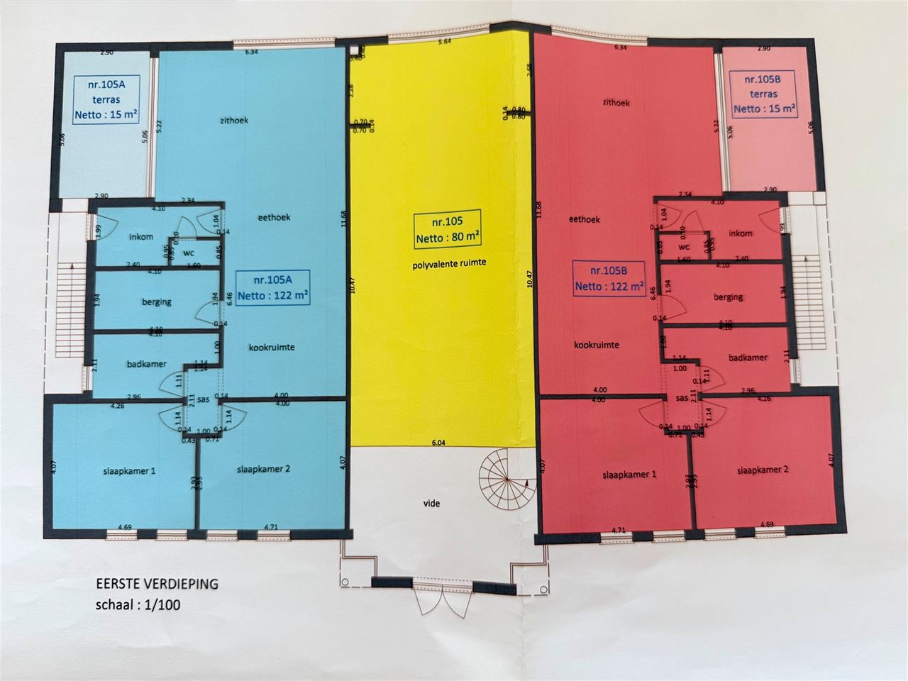 Opbrengsteigendom: handelspand en twee appartementen