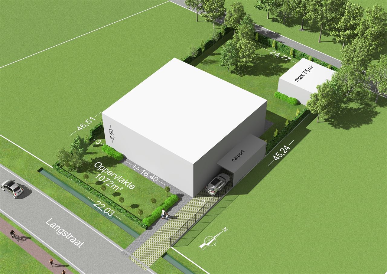 Mooie bouwgrond voor open bebouwing op 1072m² gelegen te Schriek