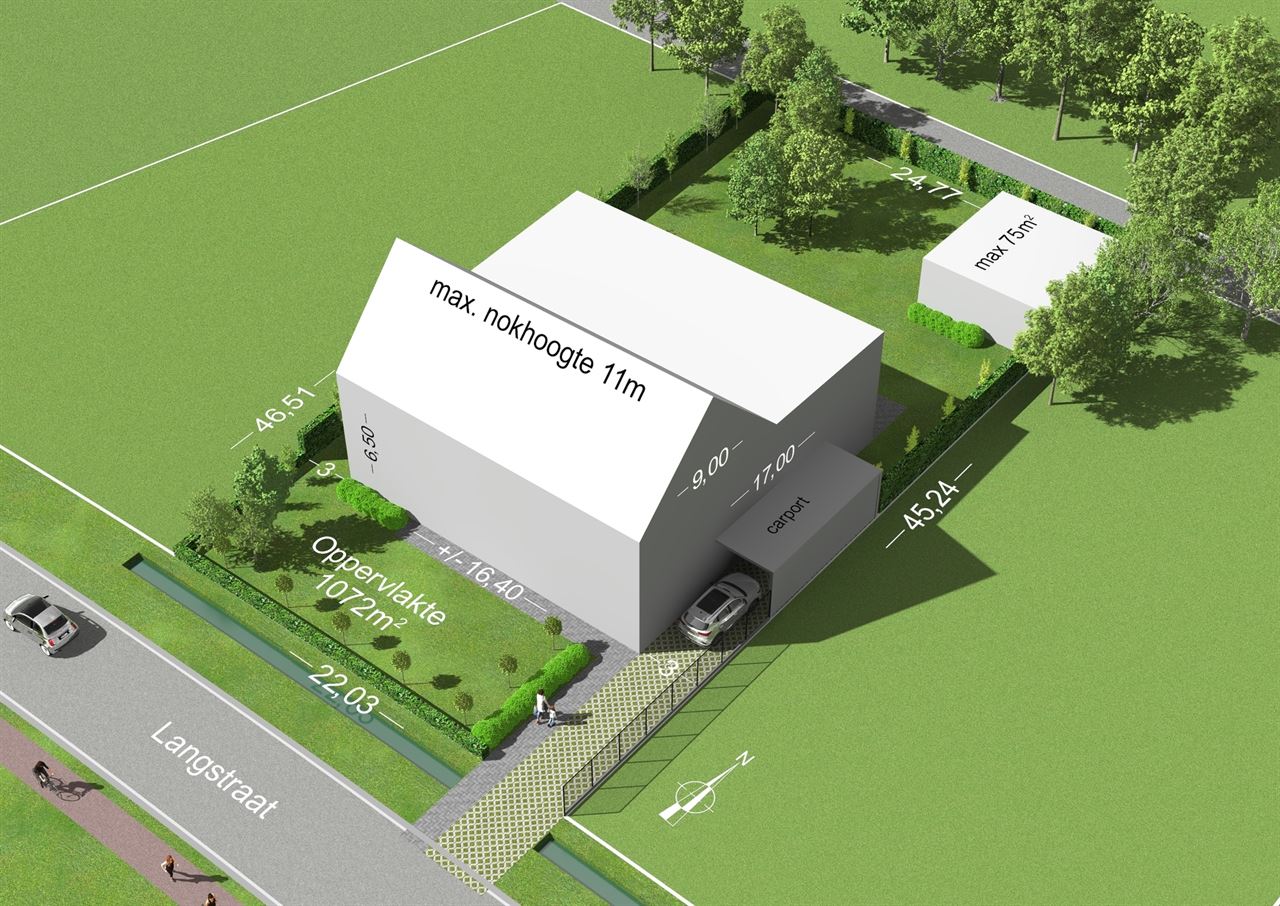 Mooie bouwgrond voor open bebouwing op 1072m² gelegen te Schriek