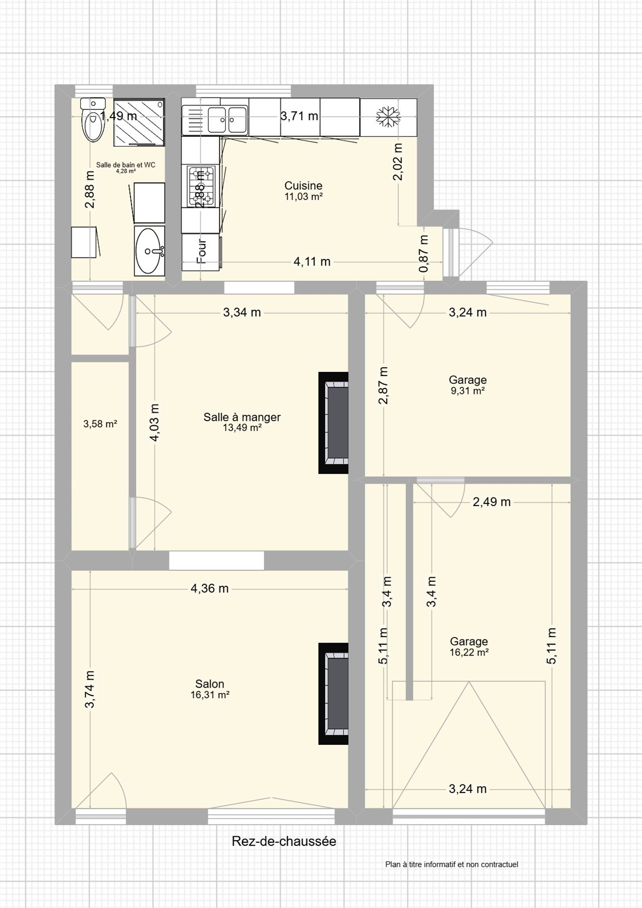 Maison deux chambres avec jardin / Terrain à bâtir