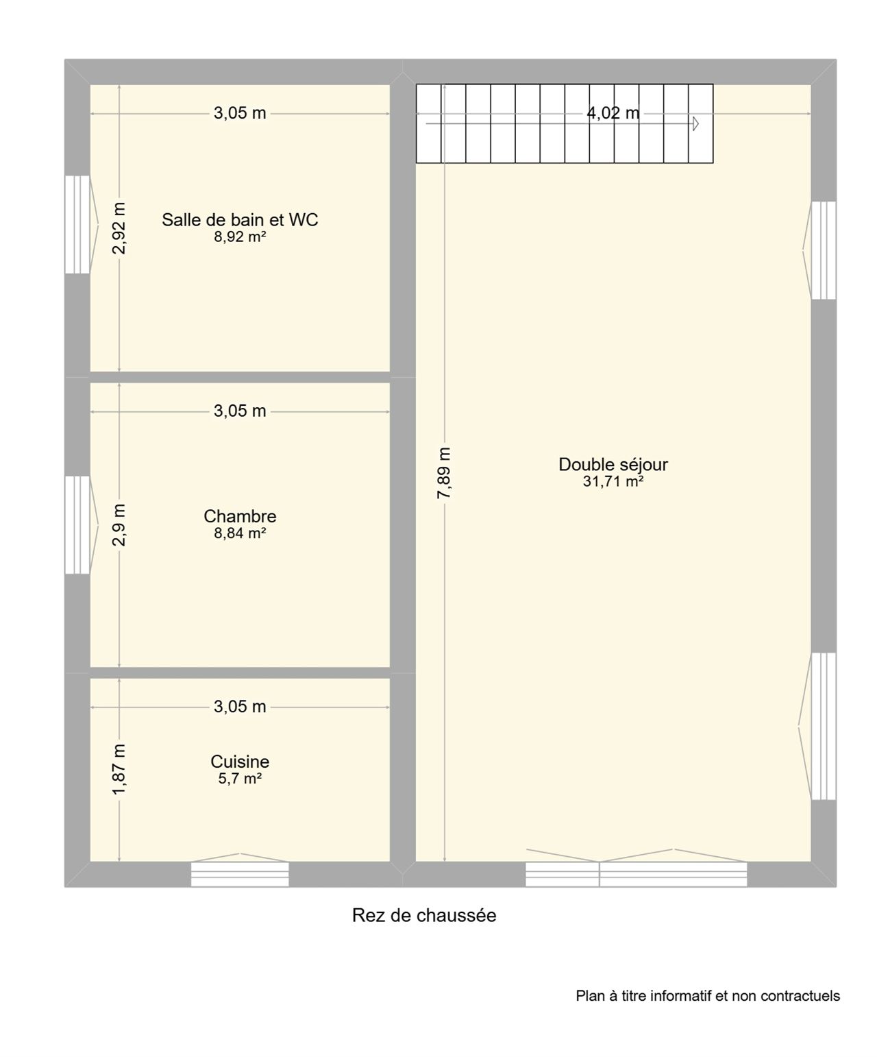 Bungalow de plain-pied sur grande parcelle à rénover