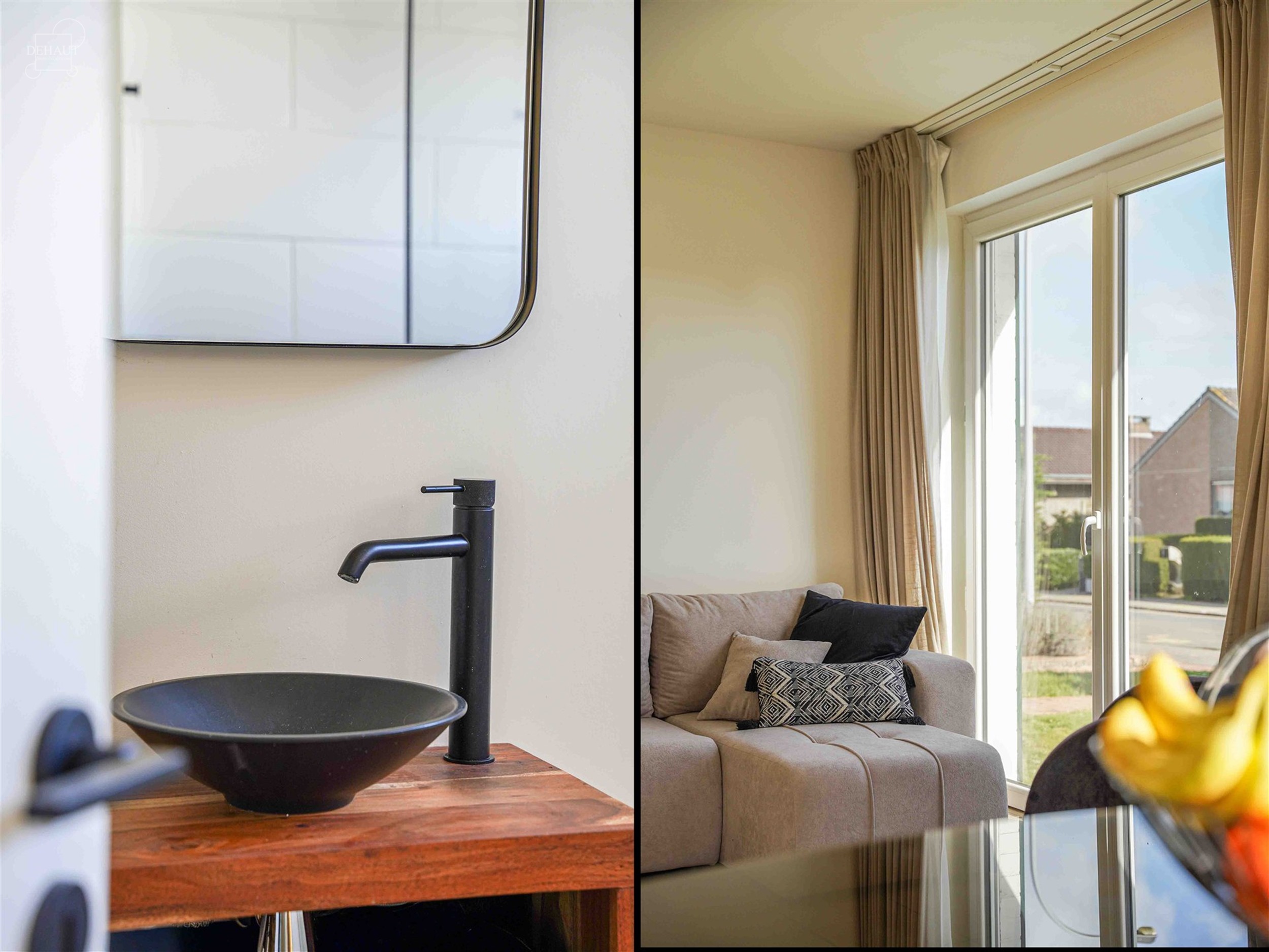 Aantrekkelijk gelijkvloers huis met 3 gevels, volledig uitgegraven met grote garage. Entree, hal die leidt naar een lichte woonkamer met open keuken, ...
