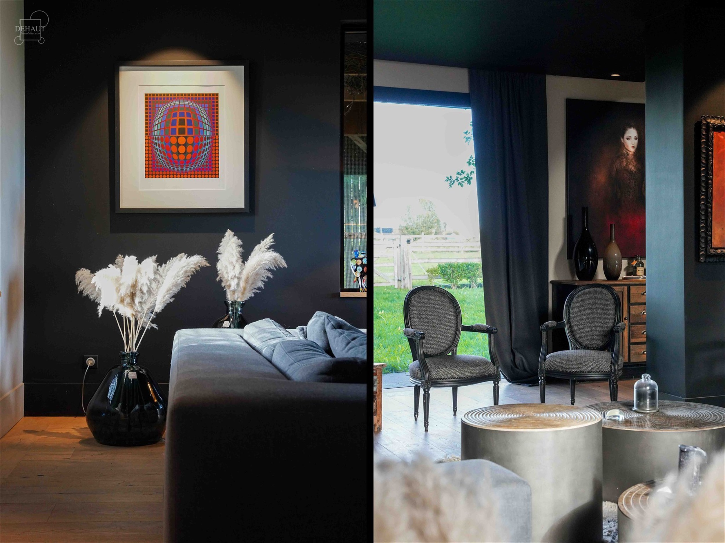 Ensemble immobilier haut de gamme comprenant un corps de ferme rénové avec goût, un gîte, une chambre d'hôtes, une écurie d'env. 195m², un hang...