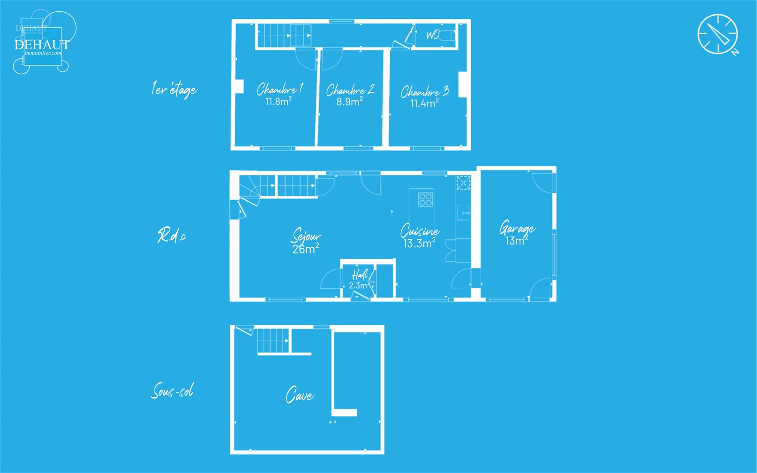 Jolie maison 3 façades située à deux pas de la frontière française et des chemins de promenade.
Se compose d'un hall d'entrée desservant un bel...