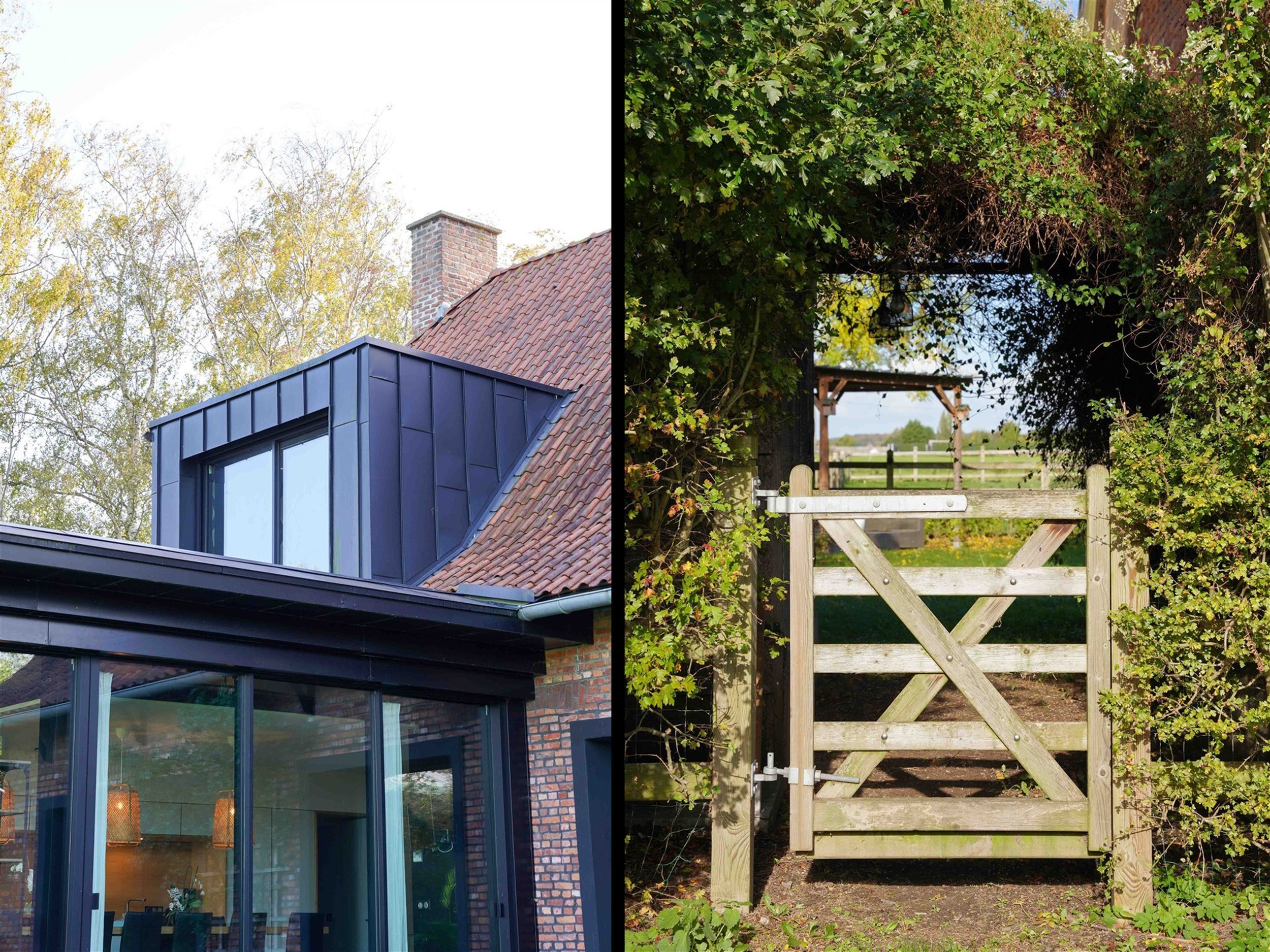 Ensemble immobilier haut de gamme comprenant un corps de ferme rénové avec goût, un gîte, une chambre d'hôtes, une écurie d'env. 195m², un hang...