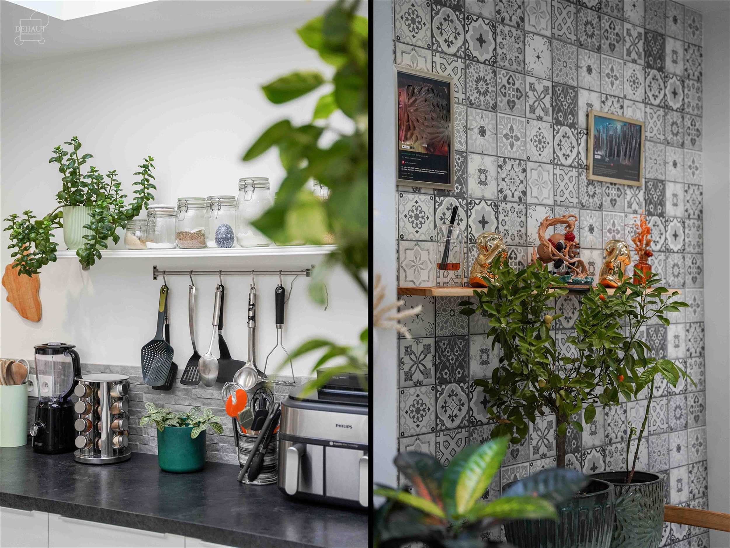 Jolie maison de ville rénovée comprenant un hall d'entrée desservant un lumineux séjour, une grande cuisine équipée, une salle de bain, un WC in...