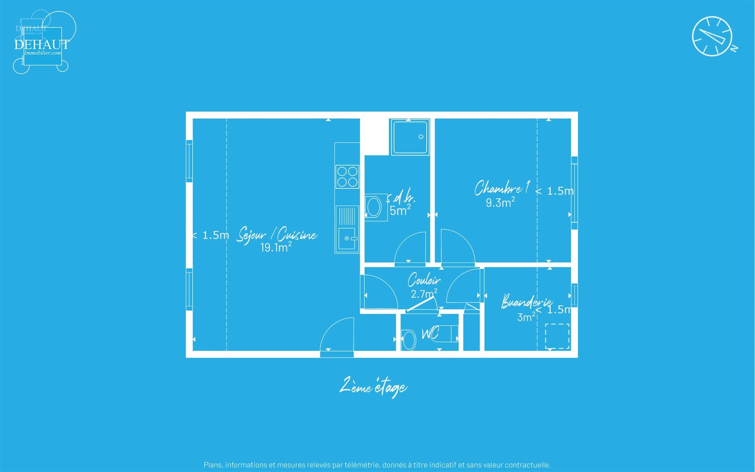 Joli appartement situé au 2ème étage d'un immeuble construit en 2016. 
Propose un séjour ouvert sur une cuisine équipée, une salle de bain, un ...