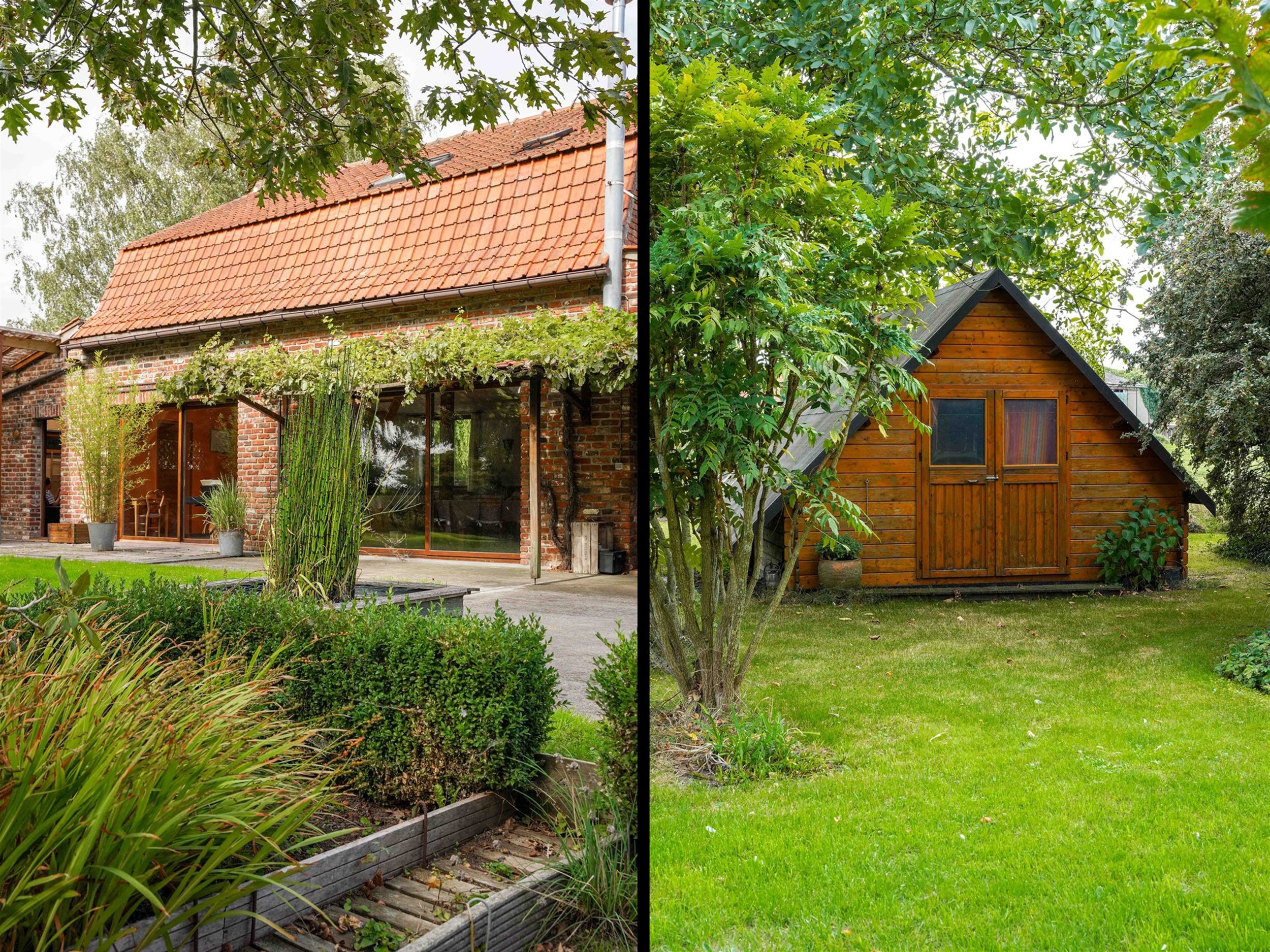 Jolie maison individuelle de campagne, de style fermette, érigée sur une parcelle de terrain d'env. 2.545m².  
Elle propose un hall d'entrée dess...