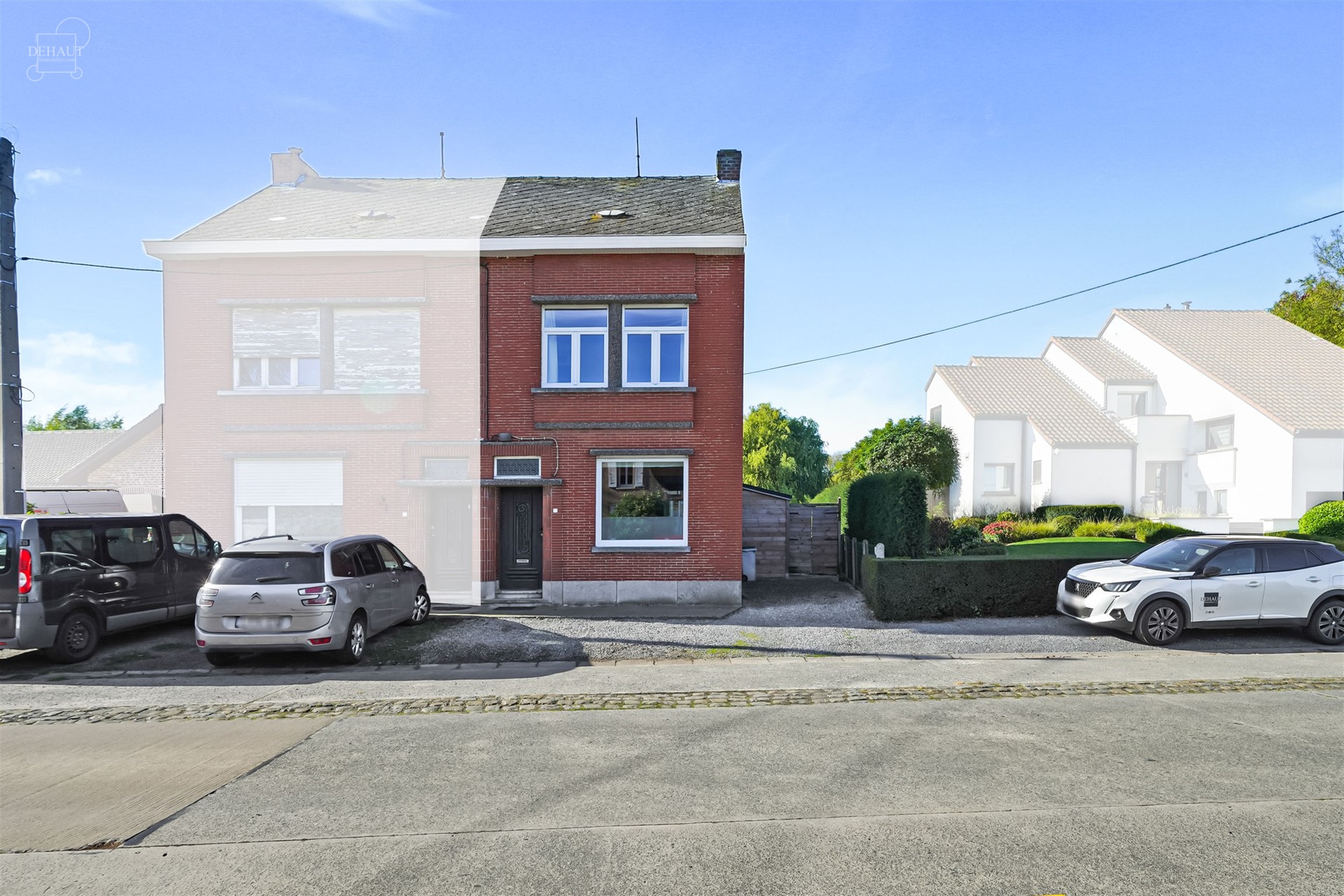Mooi huis met drie gevels, zij-ingang en eigen parkeerplaats. Het bestaat uit een ruime woonkamer, een ingerichte keuken en een grote badkamer. Op de ...