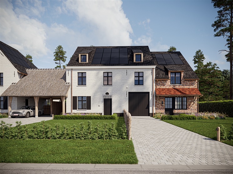 Halfopen nieuwbouwwoning met drie slaapkamers in groene omgeving