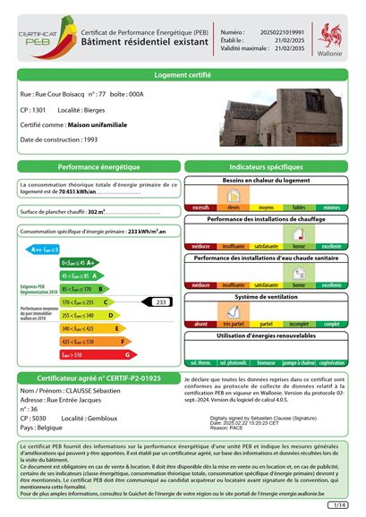 Quartier résidentiel calme, double garage, jardin sud