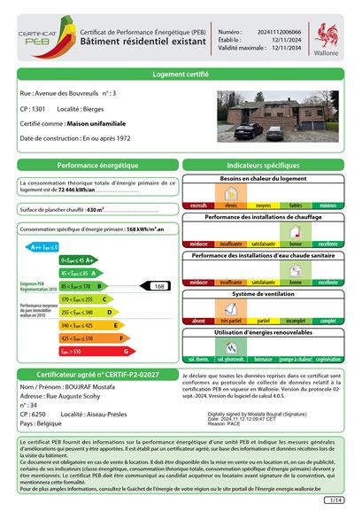 Villa d’exception 5 à 7 chambres, 2 entrées