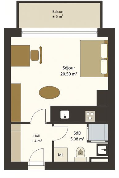 Parking privatif et sécurisé, balcon