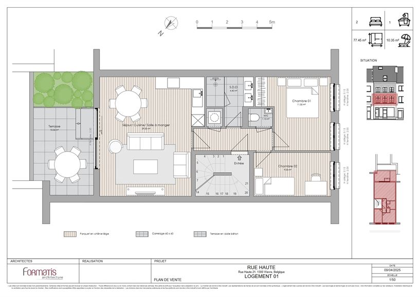 Élec. CONFORME, terrasse 10 m², frais réduits à 3% sous condtions
