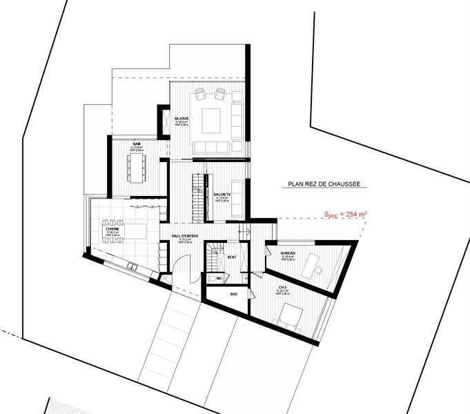 Terrain quartier Pr. Orange Villa 4 façades