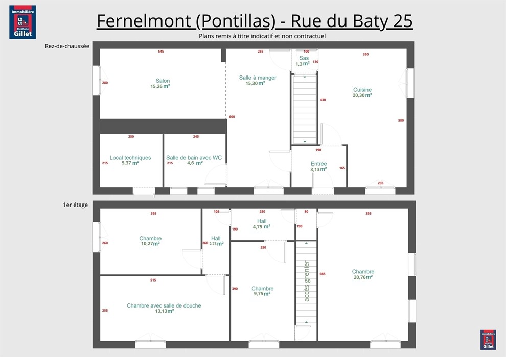 Maison 4 ch avec garages et jardin 