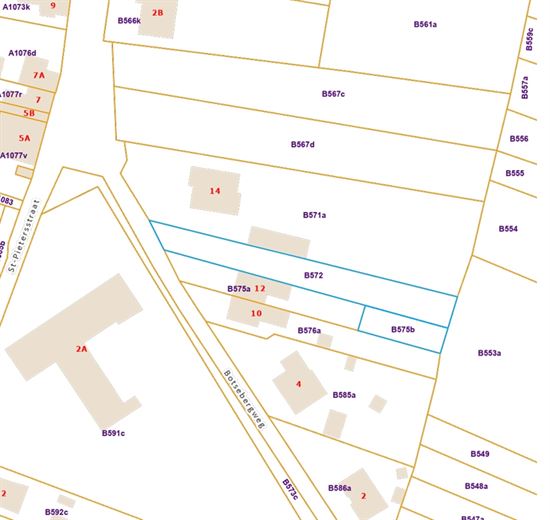 Bouwperceel in opbouw met plannen in een doodlopende straat