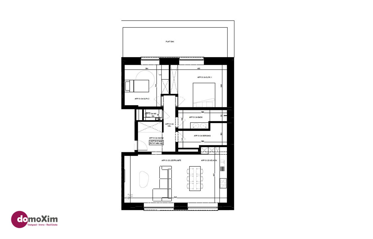 Appartement avec 2 chambres à coucher & place de parking à Hever