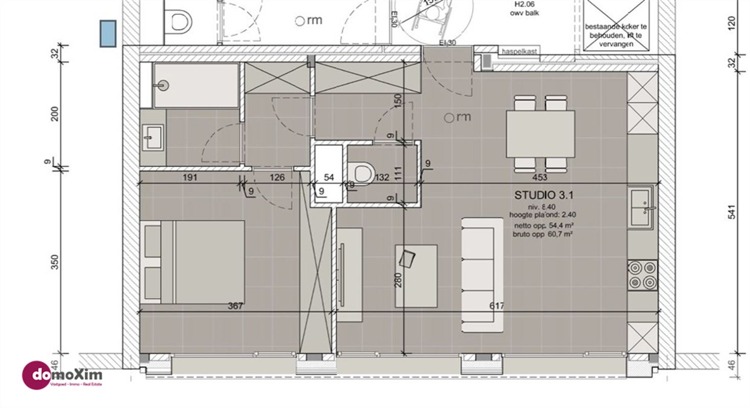 Appartement met één slaapkamer nabij het centrum van Leuven