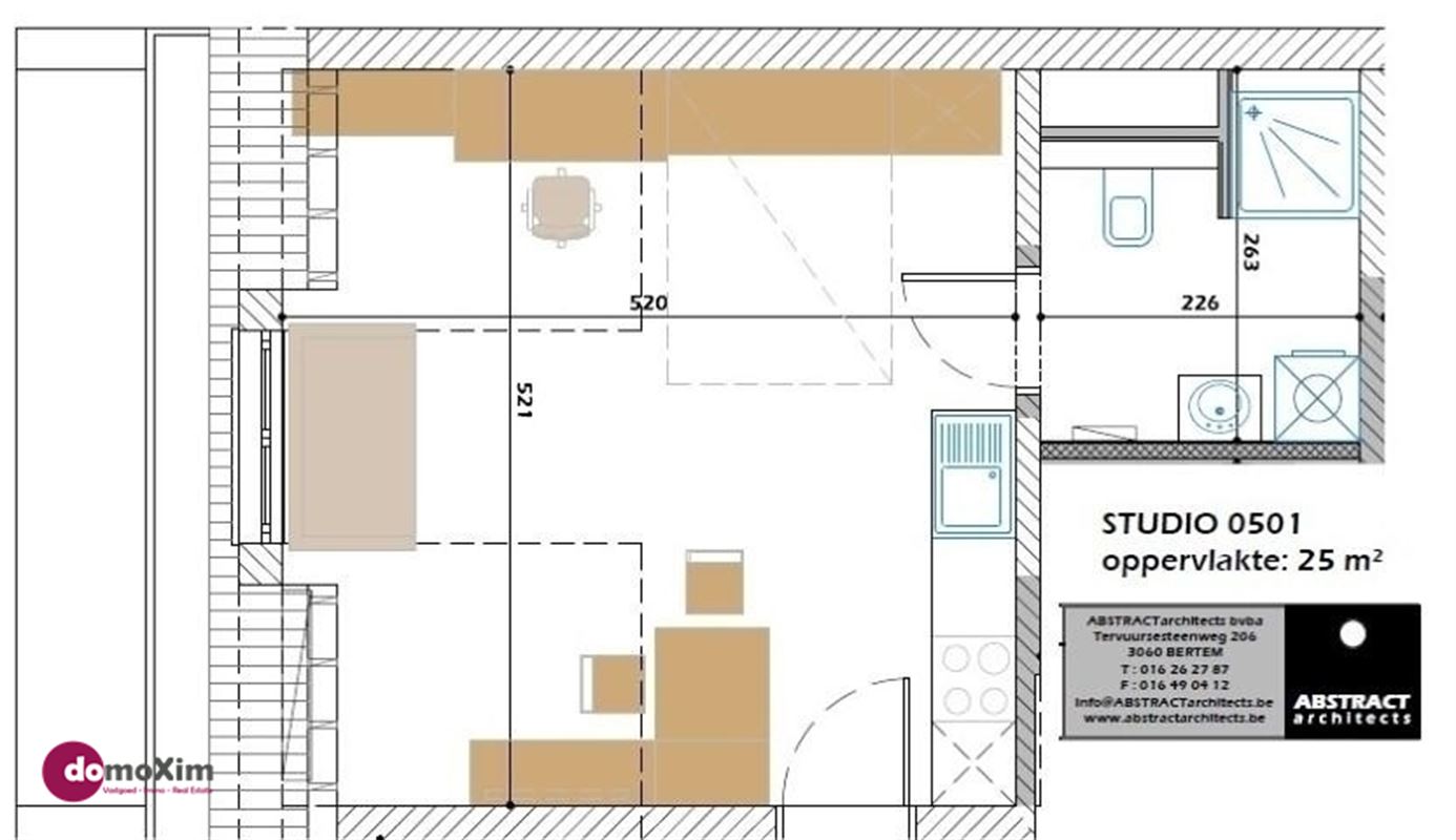Modern furnished studio, suitable for one person, in the center of Leuven