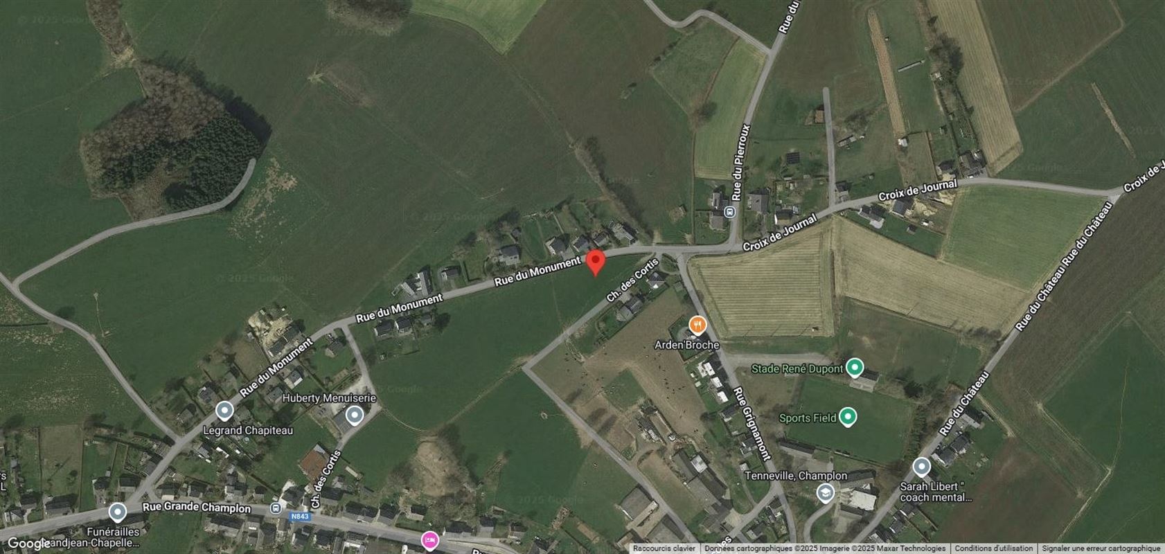 Terrain de 18a 39ca, hors lotissement, 35m à route