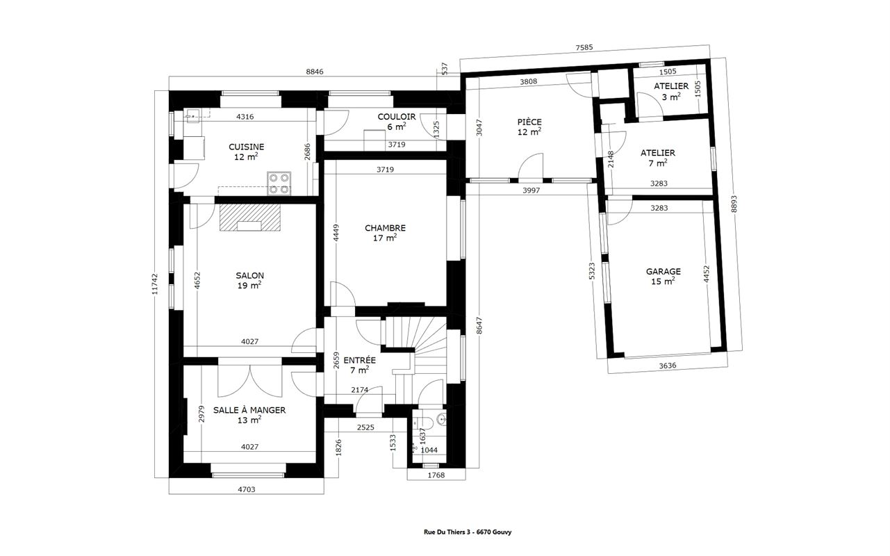 Maison 4 à 5ch. sur 16a 55ca avec garage et beau jardin