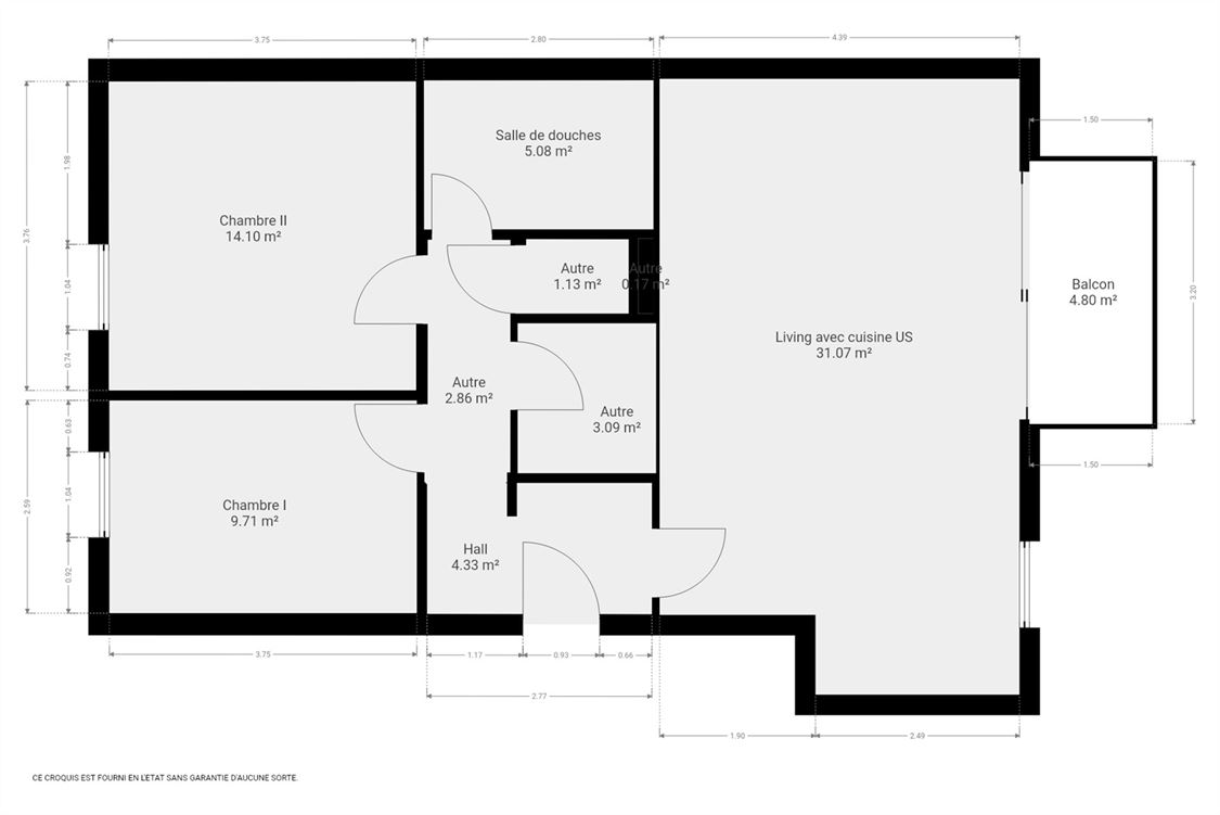 Appartement à VITRIVAL (2 chambres)