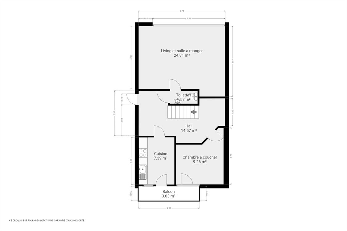 Appartement à SAINT-SERVAIS (2 chambres)