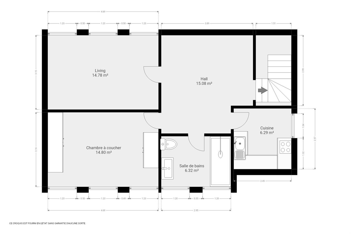 Appartement à Bouge (1 chambre)