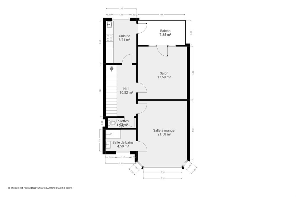 Villa/maison/ferme à Namur (2 chambres)