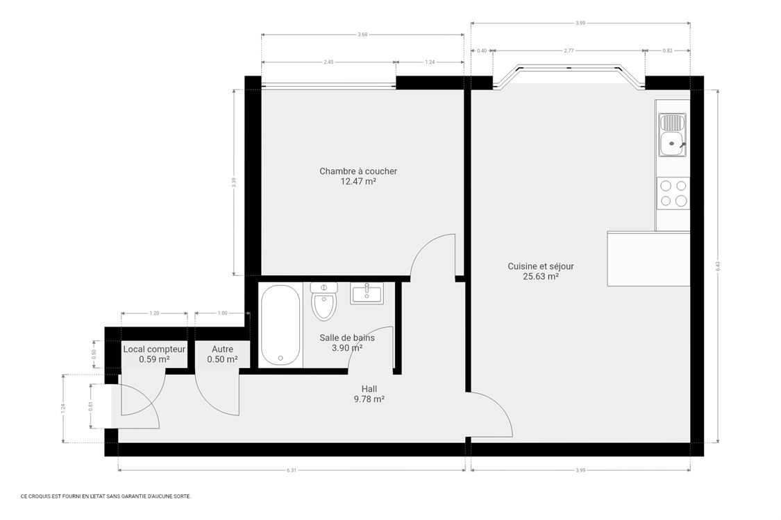 Appartement à Namur (1 chambre)