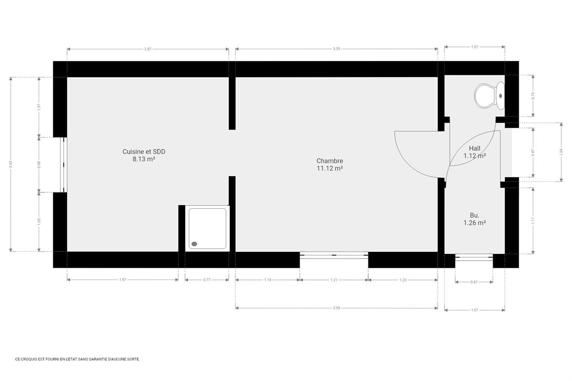 Studio à Saint-Servais (1 chambre)